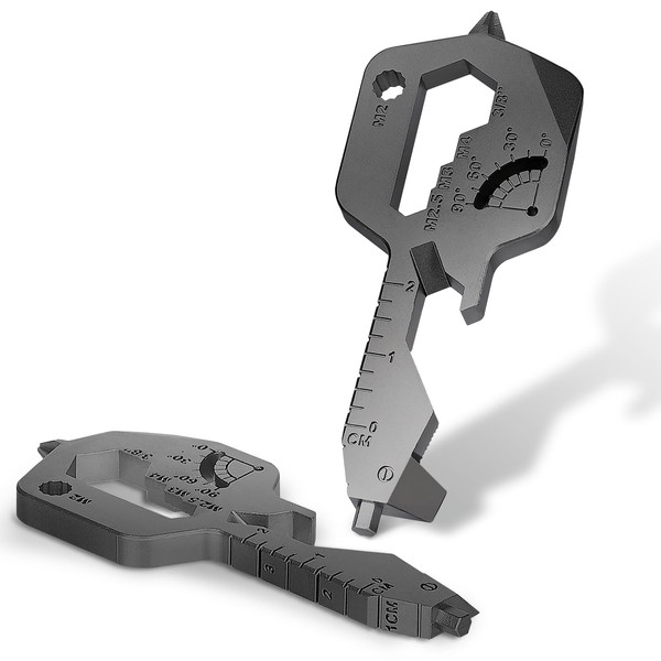 Men Keychain Multitool 2 Pack, 20 In 1 Key Shaped