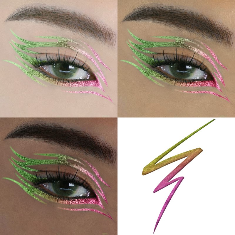 FOCALLURE Chameleon Liquid Eyeliner,Intense Color Shifting Eyeliner Pen,Metallic Multi-Reflective Finish,Sweatproof,Smudge-proof,Ultra-Fine