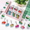 Siifert 96 Sets Dumpster Fire Acrylic Keychains Gift Bulk Appreciation
