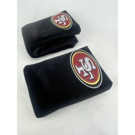 FremontD 2 New Sideless Soft Black Velour Truck Car SUV Seat Cover San Francisco 49ers