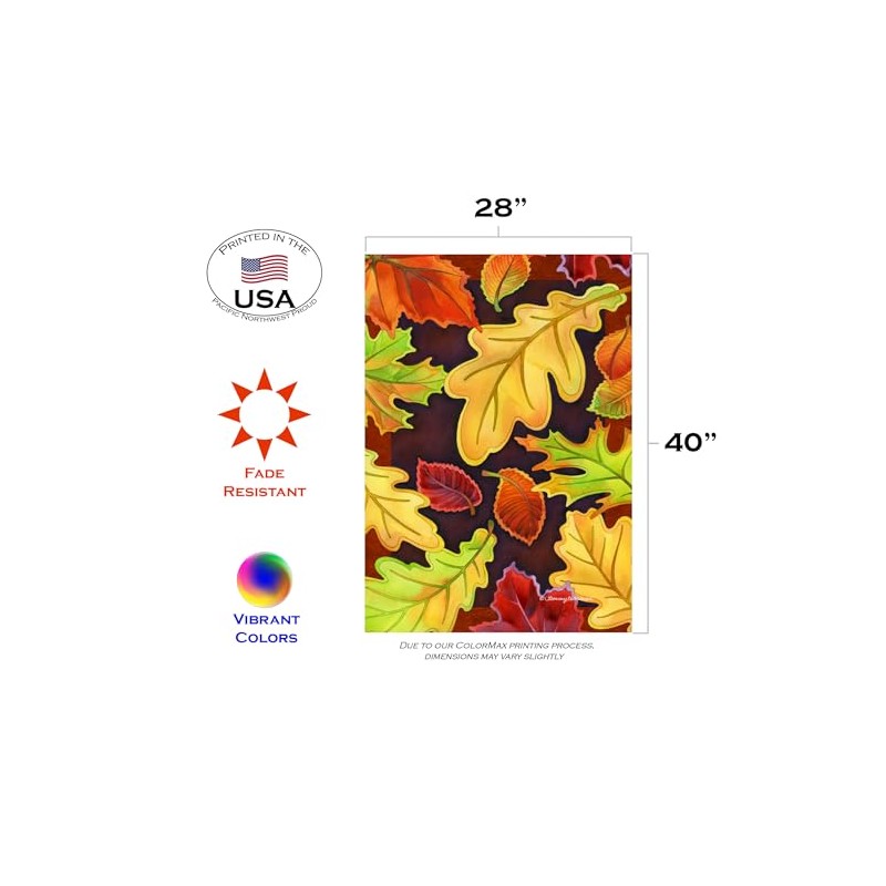 Toland Home Garden - Bandera Decorativa de Hojas (28 x