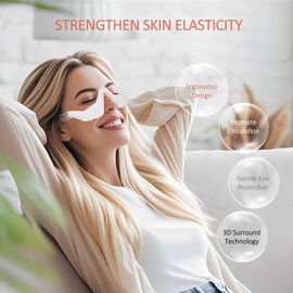 Queleay Under Eye Red Light Therapy Device, 4 Modes Red Light Therapy Glasses, Red 650NM Red Light Eye Mask for The Treatment of Eye Bags,Dark Circles, Periorbital Wrinkles and Rhytides