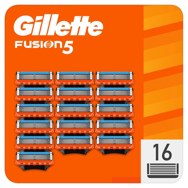 Gillette Fusion5 Recharges De Lames De Rasoir Pour Homme, 16 Recharges De Lames, Avec Cinq Lames Anti-Friction Pour Un Rasage De Près