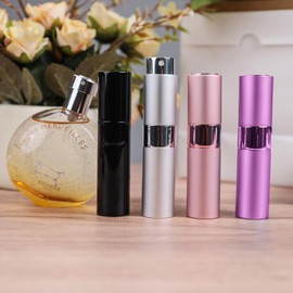 IKSKEY Perfume Travel Refillable Perfume Atomizer Bottle Portable Spray Pump Case for Travel 4 Pcs Pack of 8ML