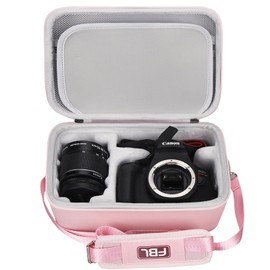FBLFOBELI EVA Travel Storage Case for Canon EOS Rebel T7 / T8i / T5 / R50 / R100 DSLR Camera with 18-55mm Lens, Camera Protective Waterproof Carrying Bag (Case Only) (Pink)