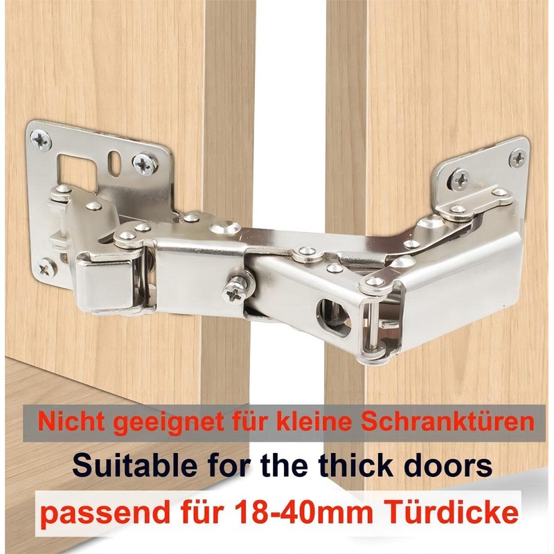 Qrity 2X Pack of Big Kitchen Cabinet Door Hinges Cupboard