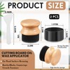 Qinyoung 2 Pcs Cutting Board Oil Wax Applicator with Lid