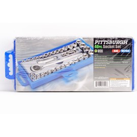 40 PIECE DRIVE SOCKET SET WITH 3/8 DRIVE RATCHET