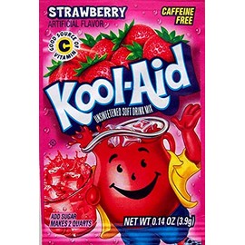 Kool Aid Soft Drink Mix, Strawberry Unsweetened, Caffeine Free, 0.14 oz (Pack of 12)