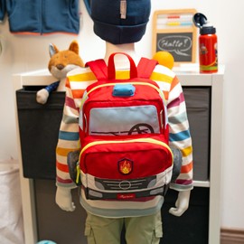 sigikid Unisex Children's Backpack, Tractor Children's Backpack, Red/Fire Engine