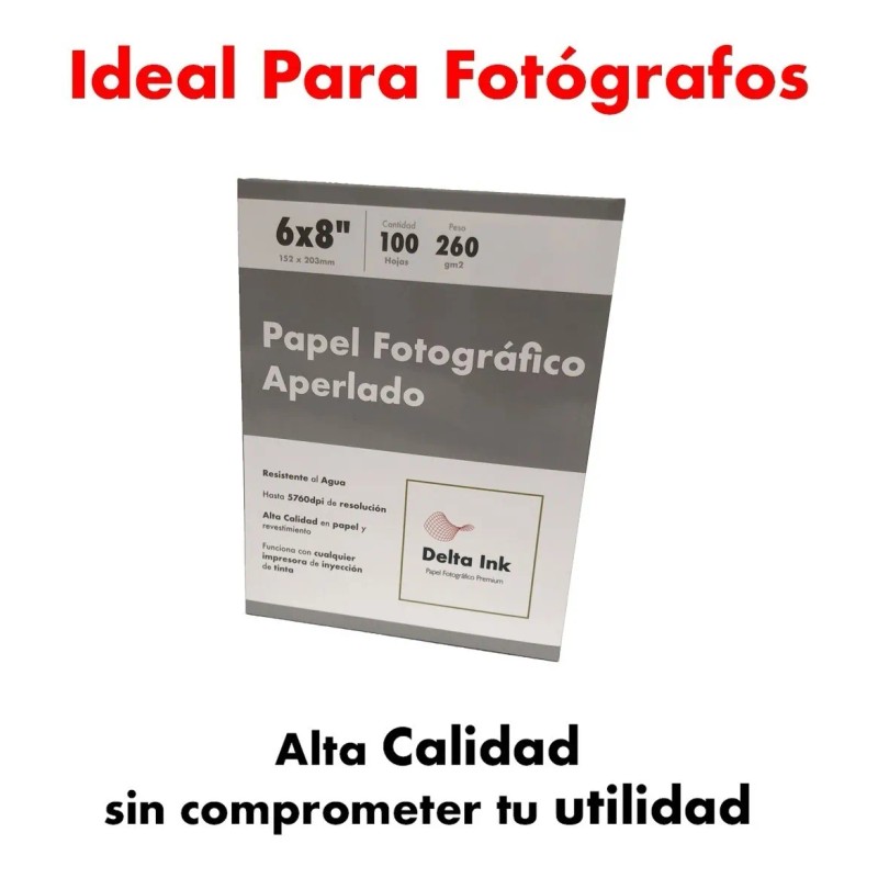 Papel Fotográfico Aperlado 300 Hojas 6x8 (3 Pack) Blanco