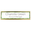 Plant Print Border with Black Text Desk Plaque Name and