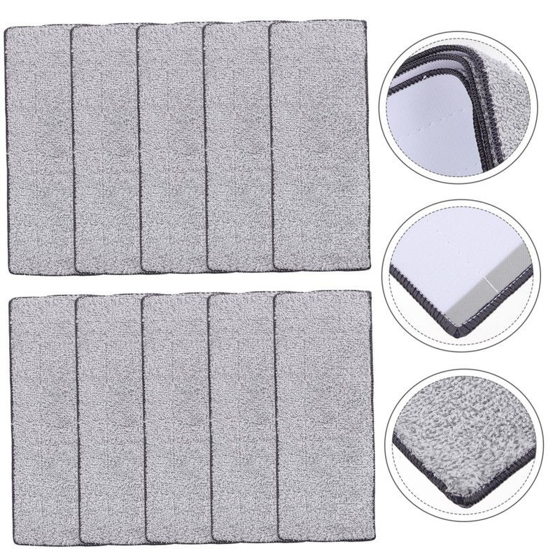 Healvian 10pcs Microfiber Mop Pads Reusable Cleaning Mop Cloths for