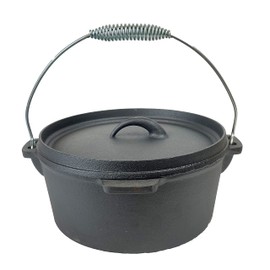 Cuisiland Pre-seasoned Cast Iron Lip Lid Flat Bottom 4.5 Quarts Dutch Oven