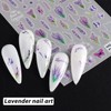 Lavender Nail Art Stickers Decals, Purple Flower 3D Nail Self-Adhesive