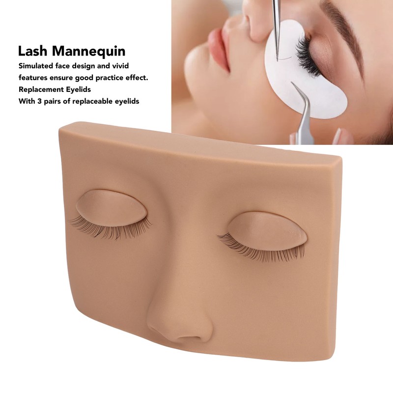 Lash Mannequin Head Removable Silicone Replacement Eyelash Mannequin Head for