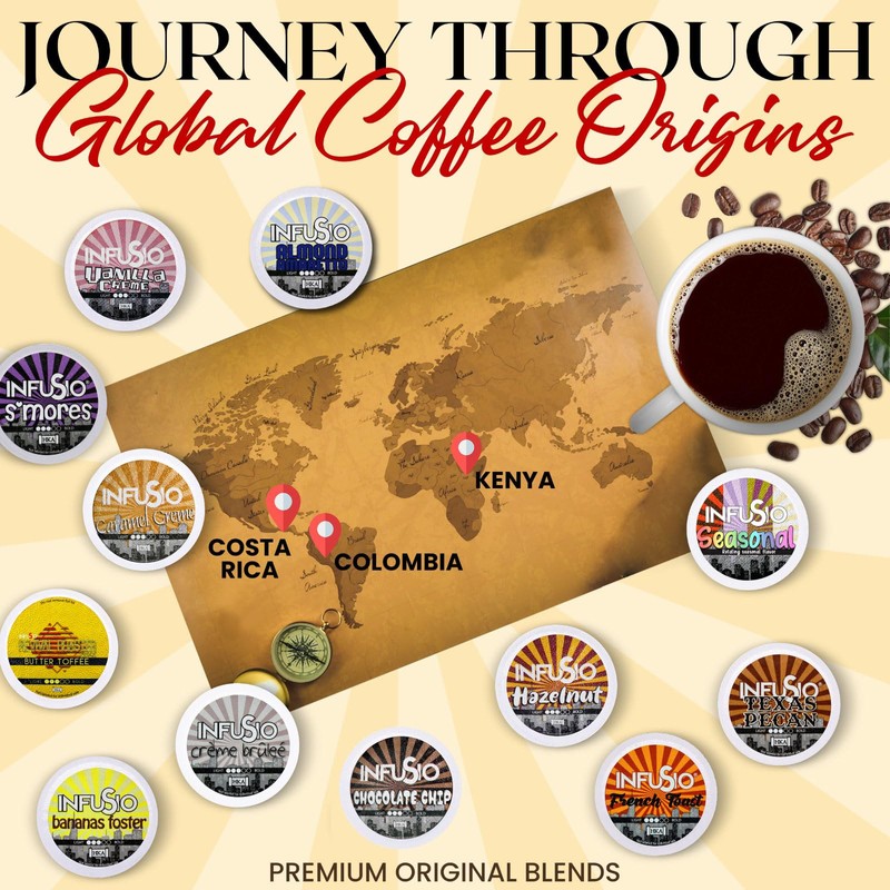 InfuSio Hazelnut Coffee Pods, Single Serve Coffee Pods for Keurig