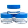 Beauticom 120 Pieces 20G/20ML Round Clear Jars with Blue Lids