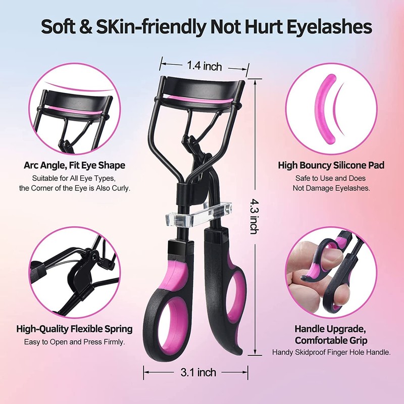 Eyelash Curler, 3 in 1 Lash Curler Kit with 5