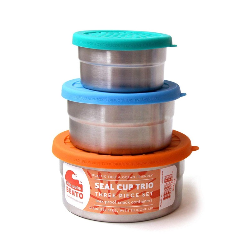 Ecolunchbox Seal Cup Trio 3-Piece Nesting Stainless Steel Leak-Proof Food