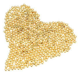 Nogeqi 100PCS 2mm Gold Beads, Tarnish Resistant Seamless Smooth Round Spacer Beads for Jewellery Making Bracelet Necklace Craft DIY, Not Easy to Fade