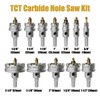 Metal Hole Saw Kit, 16pcs TCT 5/8"-2-1/4" Carbide Hole Saw