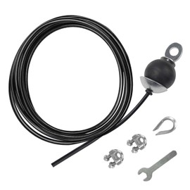 LFJ Replacement Gym Cable Fitness Pulley Cable Steel Wire Rope for Cable Machine Home Gym Weight Lift Pulley System (Black Adjustable, 200)