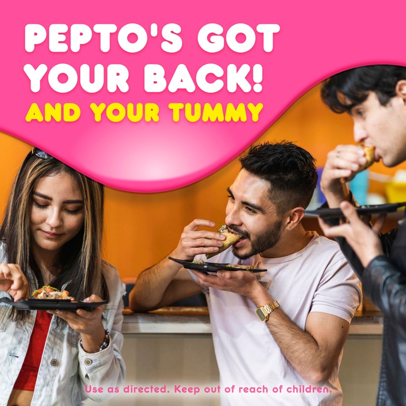 Pepto-Bismol Cherry Liquid 5 Symptom Relief including Upset Stomach &