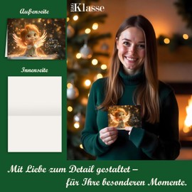 12 Christmas Cards Set Folding Cards with Envelopes Cheeky Christmas Greetings Card Envelopes Shiny Merry Christmas Xmas Cute Angel Dwarfs Baby Christmas Card Christmas Angel