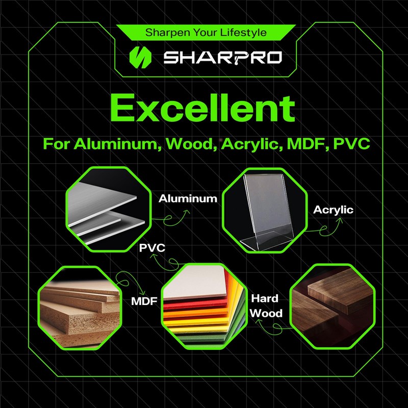 Sharpro 1/4 Downcut Router Bit 1/4 Shank, Spiral CNC Router