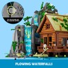 Lumibricks Waterfall-Cabin Lighting Building-Bricks Set - 2539 Pcs Retro Waterfall