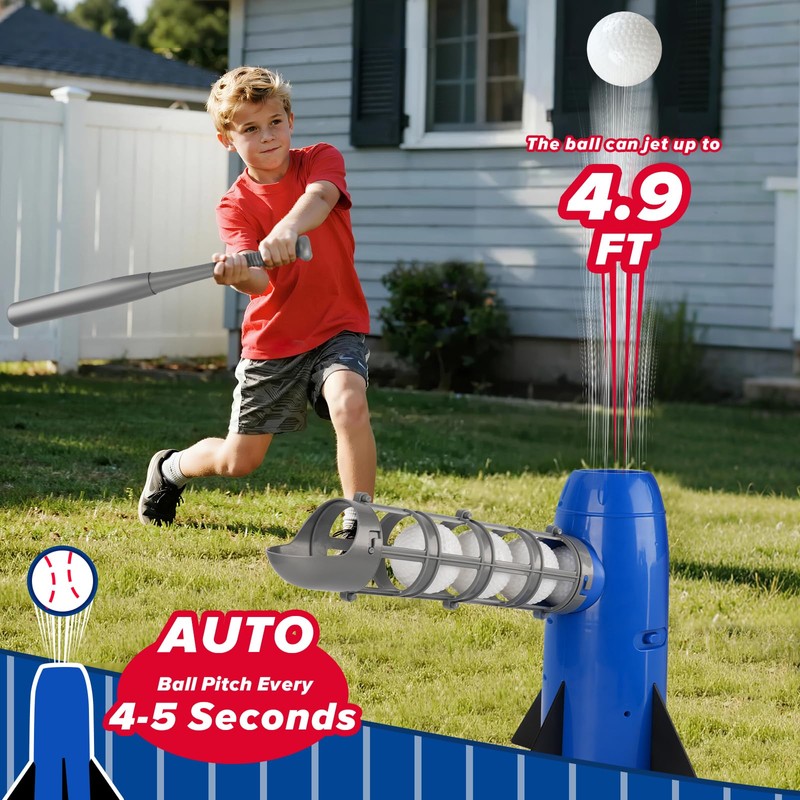 Auto Kids Baseball Pitching Machine, Automatic Baseball Launchers for Kids