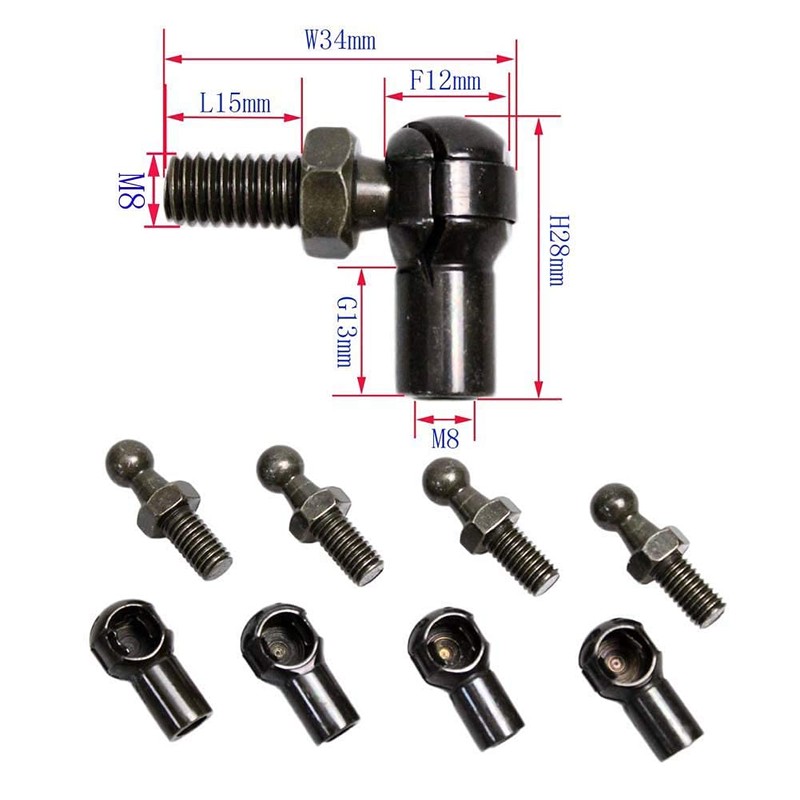 KUNSYOUKIM Gas Damper Connector End Fitting M8 Female Screw M8