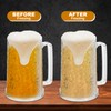 4 Pack Freezer Beer Mugs, 16 oz Clear Double Wall