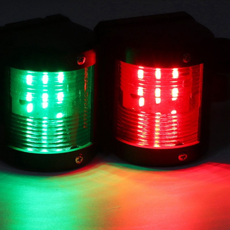 Pair of IP66 Signal Lamp Red Green LED Navigation Warning
