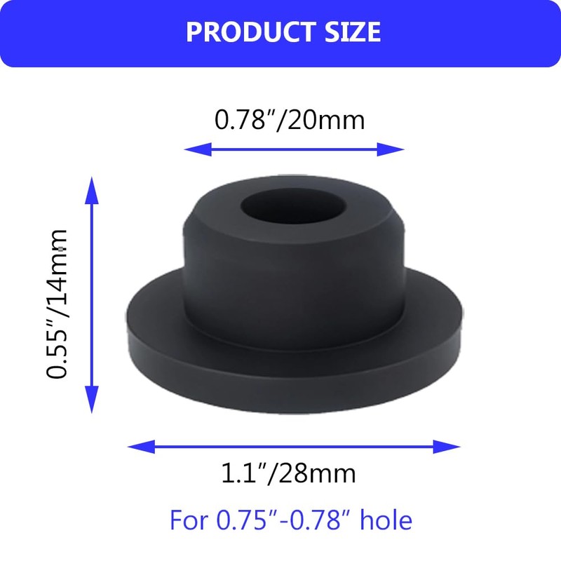 Alamic 10 PCS 3/4" Silicone Plugs Rubber Hole Plug 0.75-0.78"/19-20mm