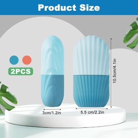 SOZOMO 2Piezas Rodillo de Hielo para la Cara, Molde de Hielo para Cara, Molde de Hielo de Silicona Reutilizable Herramientasde Cuidado para Masaje Facial de Ilumina la Piel para Belleza Facial.