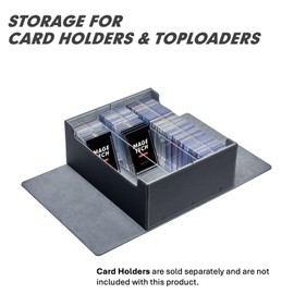 Mage Tech Overseer Card Storage Case - Dual Removable Cover Doubles as Play Mat, Holds 6 Commander(Plus) Deck Boxes, Customizable Compartments for Toploaders, Card Holders, Black/Grey