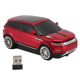 Car Shape Wireless Gaming Mice 2.4GHz 1600 DPI Cool 3D Car Shape Computer Mouse with USB Receiver for Laptop Red