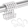 Amazer Plastic Shower Curtain Hooks, Double Shower Curtain Rings, Shower