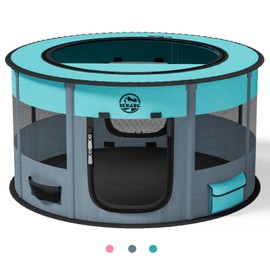 Dog Playpen Puppy Play Pen Indoors Pet Crate Small Dog Cage Portable Foldable Cat Kennel for Kitten Hamster Rabbit Bunny Guinea Pig with Collapsible Food Bowl Carrying Case
