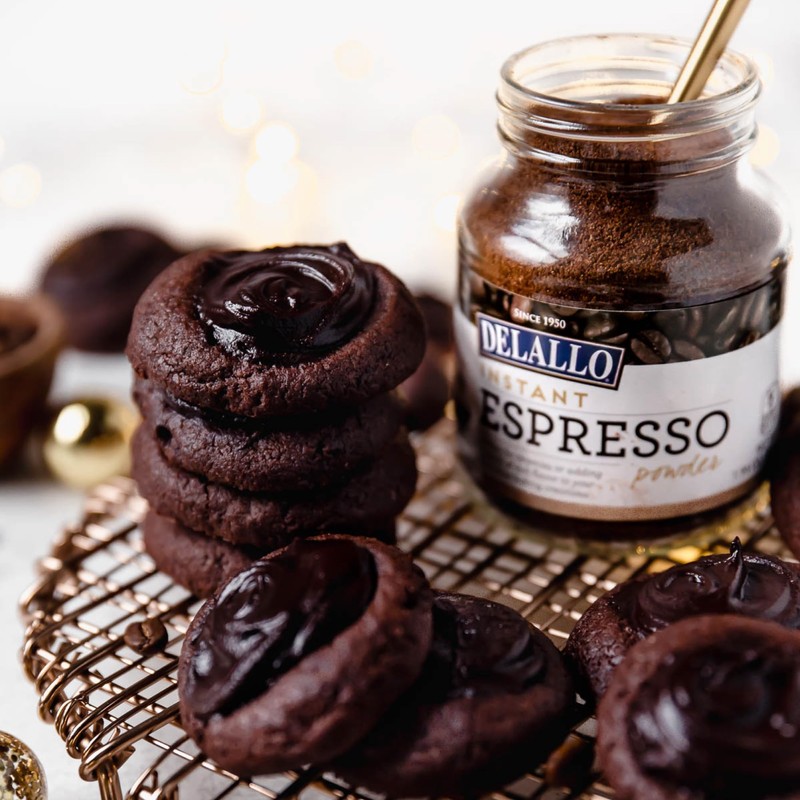 DeLallo Instant Espresso Powder, For Baking and Drinks,100% Dark Roast