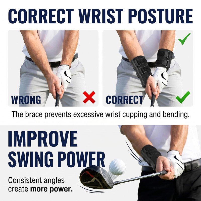 NADUSEP Golf Wrist Brace with Arm Band, Golf Swing Training