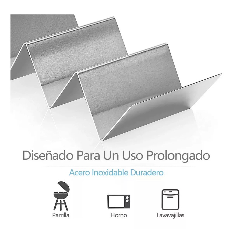 Lecute Plato Tacos Acero Inoxidable Bandeja Tortillas Sujetador Ch