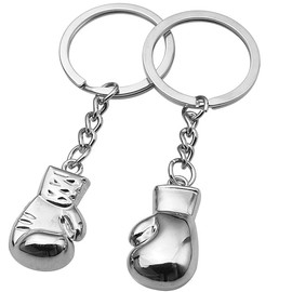 Ouceanwin Pack of 3 Key Chains Boxing Gloves Boxing Sports Key Ring Metal Boxing Gloves Pendant Sports Key Rings Funny Keychain Gift for Women Men Boxer, silver