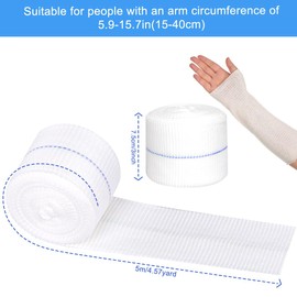 Elastic Tubular Support Bandage Comfortable Cast Stockinette Tubing Compression Tube Sleeve Bandages for Arm Leg Knee (3 Inch x 5.47 Yard)