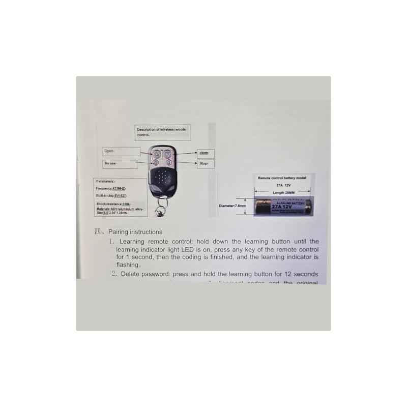 ECUTEE Universal garage door remote control, 1 piece