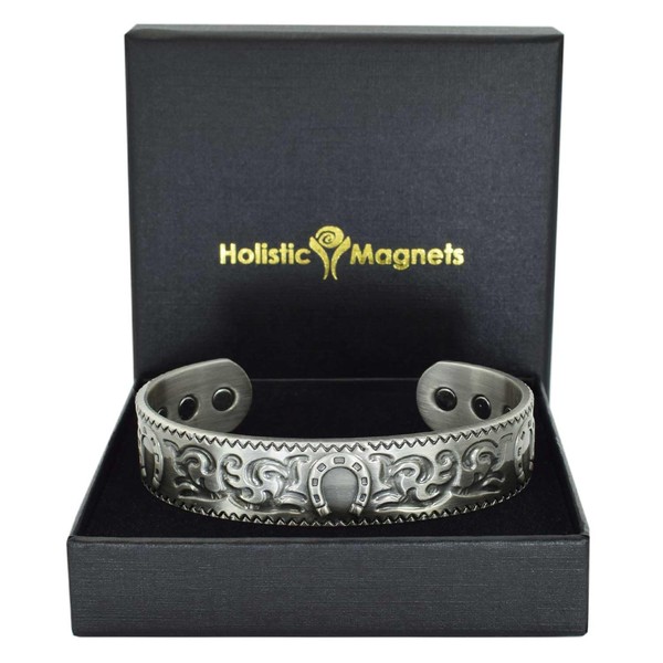 Wide Copper Bracelet Men Women Pewter Plated Celtic Solid Copper