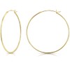 DTPsilver® 925 Sterling Silver Yellow Gold Plated Round Hoop Earrings