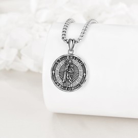 YFN Saint Brigid Necklace Sterling Silver Religious Protector Pendant St Brigid Cross Jewelry Irish Gifts for Women Men